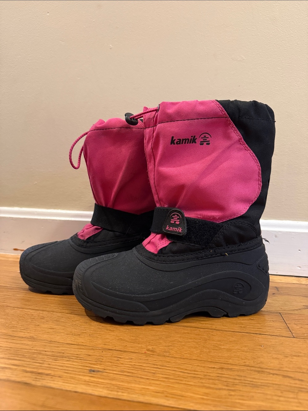 Kamik Kids Pink and Black Waterproof Winter Boots